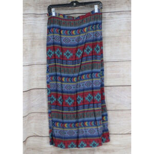 VINTAGE Capacity Womens Size Large Pull On Wrap Navijo Midi Skirt Striped Blue